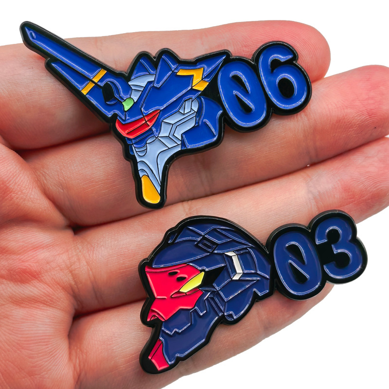 Evangelion Anime Merchandise - Неоновые милые металлические значки с роботами