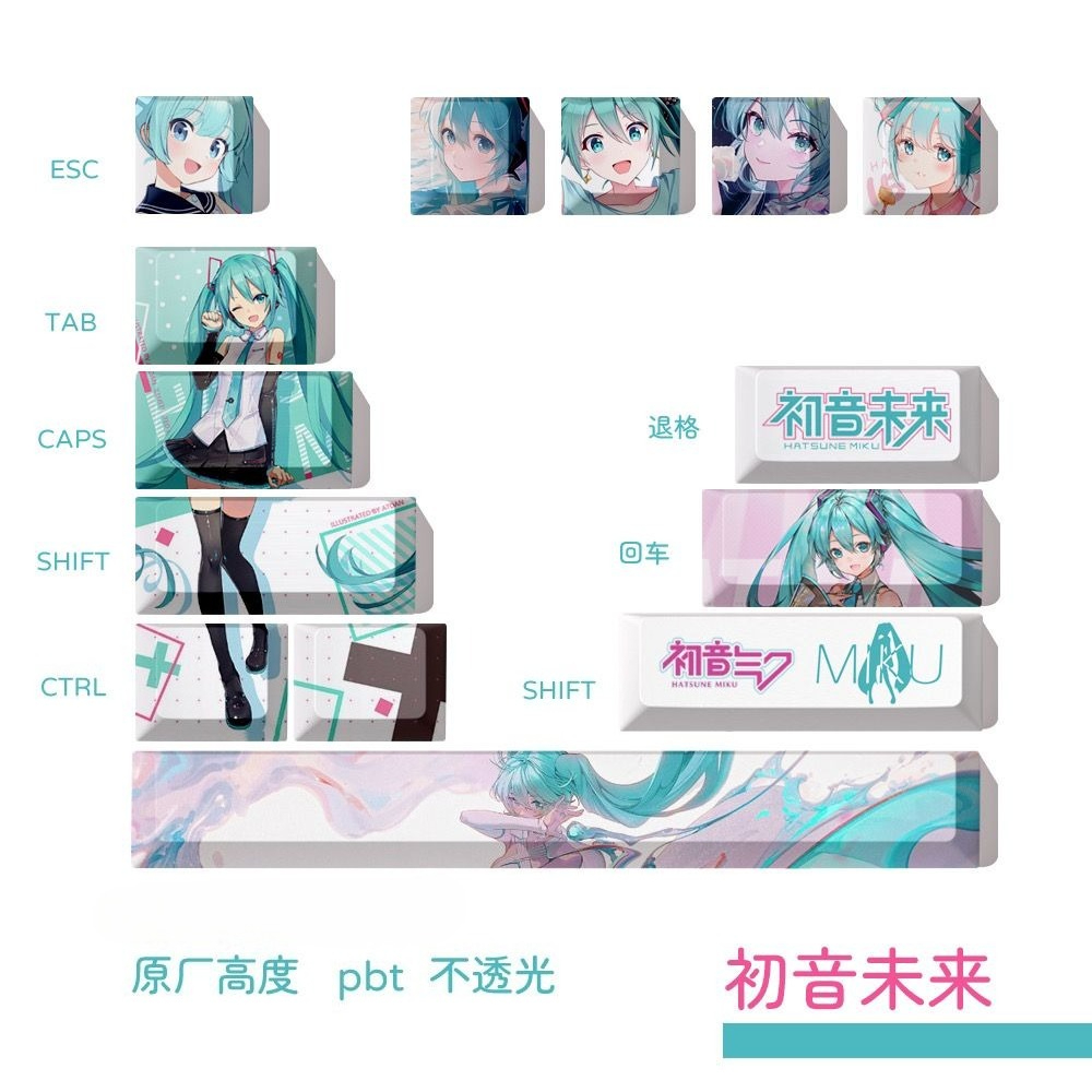 Колпачки для клавиш Hatsune Mi – обзор и цена Keycap Artisan Anime